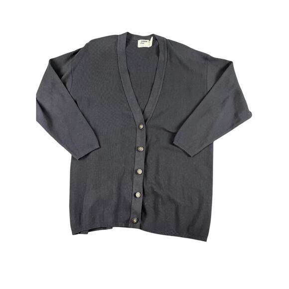 London Fog Women's Black Button Front Cardigan Sweater Large * - Picture 1 of 8